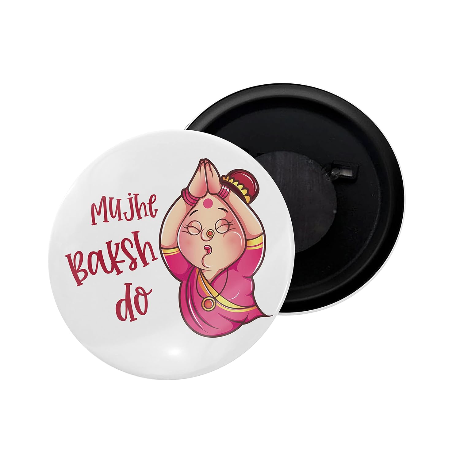 dhcrafts Fridge Magnet Family Mujhe Baksh Do Glossy Finish Design Pack of 1 (58mm)